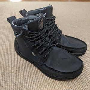 Lems Waterproof Boulder Boots, Black leather, unisex